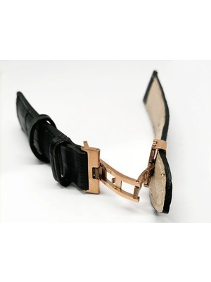 Fado Hertür Saate Uygun  Kelebek  Toka  24 mm Siyah Kordon