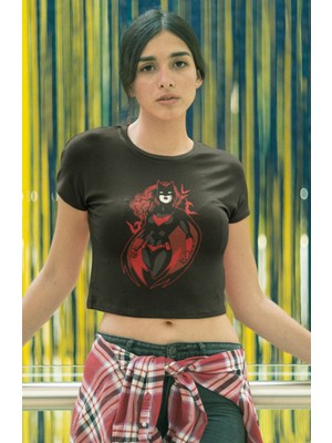 Fuddy Moda Batgirl Baskılı Crop Top, Kadın Dc Comics Batgirl Baskılı Crop Bluz