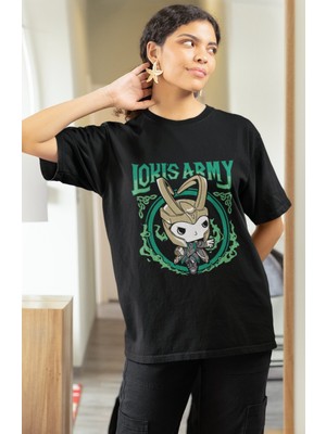 Fuddy Moda Loki's Army Avengers Baskılı Tshirt, Unisex Loki's Army Baskılı Tişört