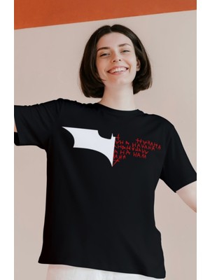 Fuddy Moda Batman Joker Baskılı T-Shirt, Unisex Batman Joker Film Temalı Tişört