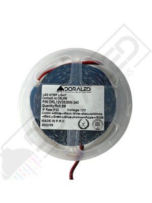 Dora Led 240 Ledli Sık Ledli 12V  Gün Işığı Şerit LED IP207(5METRE)