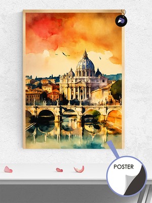 Postermanya Italya Roma Poster - Afiş - Dekoratif Duvar Posteri