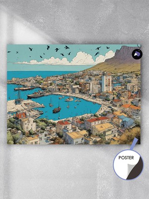 Postermanya Güney Afrika Cape Town Poster - Afiş - Dekoratif Duvar Posteri