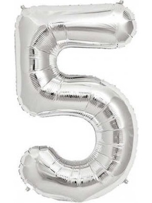 Kidspartim 5 Rakam Gümüş Folyo Balon 32 Inc 72 cm