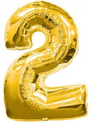 Kidspartim 2 Rakam Altın Folyo Balon 32 Inc 72 cm