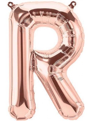 Kidspartim R Harf Rose Gold Folyo Balon 40 Inc 100 cm