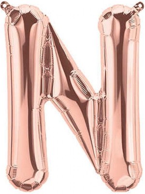 Kidspartim N Harf Rose Gold Folyo Balon 40 Inc 100 cm