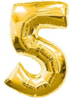 Kidspartim 5 Rakam Altın Folyo Balon 40 Inc 100 cm