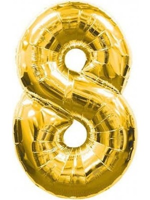Kidspartim 8 Rakam Altın Folyo Balon 40 Inc 100 cm