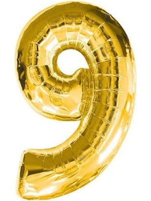 Kidspartim 9 Rakam Altın Folyo Balon 40 Inc 100 cm