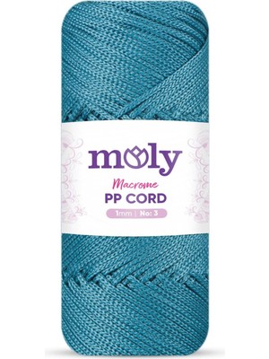 Moly Pp Cord Polyester Makrome No:3 1mm 238-PETROL Örgü Ipi 100 Gram