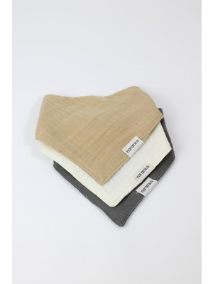 Karamila 3 Adet  Çift Katlı  Müslin Kumaş  Bebek Fular / Salya Önlüğü / Bebek Önlük   Pamuk