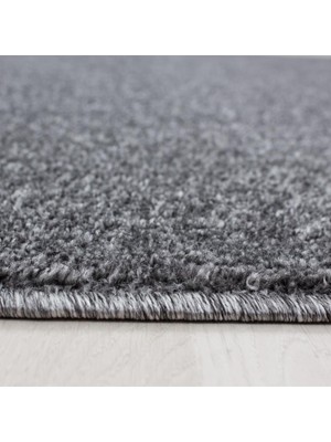 Carpettex Yumuşak Kısa Havlı Modern Halı Düz Gri Renkli Halı