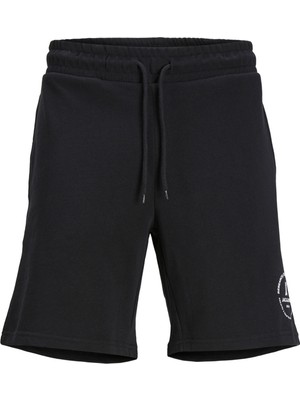 Jack & Jones Comfort Fit Siyah Erkek Sweat Şort Jpstswıft Sweat Shorts Sn Aut