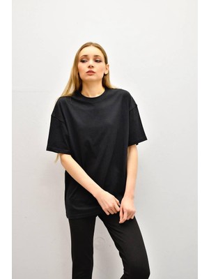 Unisex Siyah Basic T-Shirt