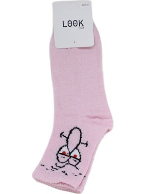 Look Socks Squidward Dokunaç Karakter Desenli Pembe Kolej Çorap