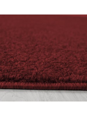 Carpettex Yumuşak Kısa Havlı Modern Halı Düz Kırmızı Renkli Halı