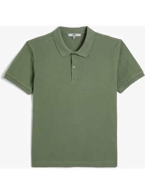 Koton Polo Yaka Tişört Slim Fit Düğmeli Kısa Kollu