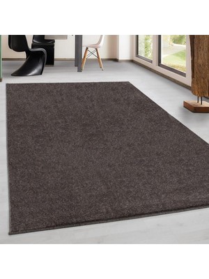 Carpettex Yumuşak Kısa Havlı Modern Halı Düz Mokka Açık Kahverenkli Halı