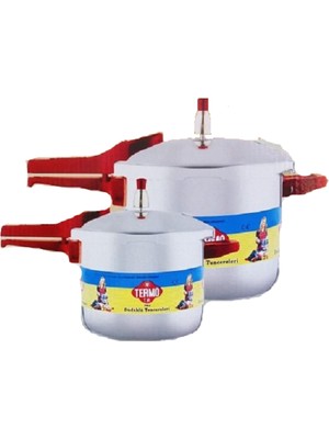 Termo 4 - 8  Litre 2li Düdüklü Tencere (2 DÜDÜKLÜ TENCEREYE UYUMLU TEK KAPAKLI) Alüminyum Pres Baskı