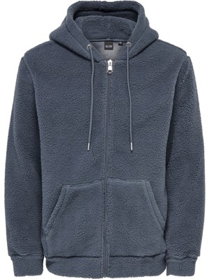 Only & Sons Kapüşon Yaka Antrasit Erkek Sweatshırt Onsremy Reg Zıp Hoodıe Swt