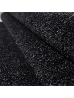 Carpettex Yumuşak Kısa Havlı Modern Halı Düz Antrazit Siyah Gri Renkli Halı