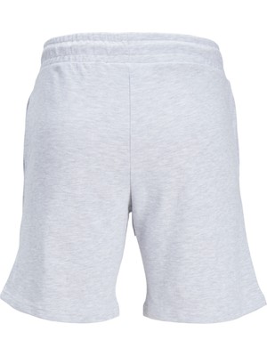 Jack & Jones Comfort Fit Beyaz Melanj Erkek Sweat Şort Jpstswıft Sweat Shorts Sn Aut