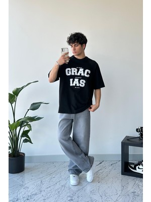 Flaw Basic Gri Baggy Jean