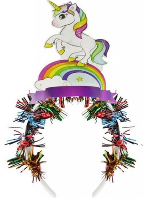 Tinky Winky Unicorn Taç Metalize Püsküllü