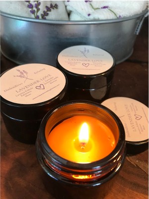 Nine&Mine Doğal Yaşam Lavanta Kokulu Dinlendirici Mum / Lavender Love Lavender Scented Relaxing Beewax Candle