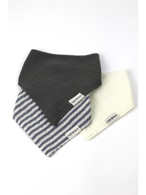 Karamila 3 Adet  Çift Katlı  Müslin Kumaş  Bebek Fular / Salya Önlüğü / Bebek Önlük   Pamuk