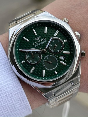 Ferro Çelik Kordon Takvimli 30 mt Su Geçirmez Erkek Kol Saat EFM31458-A6