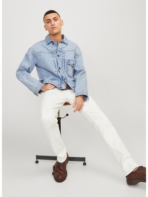 Jack & Jones Düşük Bel Slim Fit Beyaz Erkek Denim Pantolon Jjıglenn Jjevan Cj 977 Sn