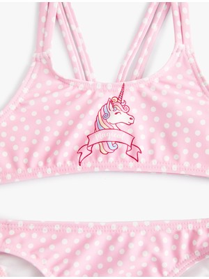 Koton Bikini Takımı Unicorn Baskılı Ince Askılı