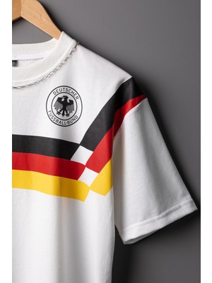 Wolters Outdoors Çocuk  Erkek Deutschland Retro 1990 Oversize Baskılı Pamuklu Bisiklet Yaka Kısa Kollu T-Shirt