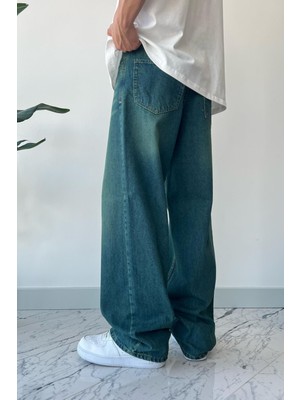 Flaw Basic Vintage Green Baggy Jean