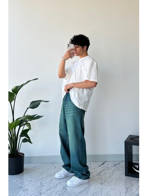 Flaw Basic Vintage Green Baggy Jean