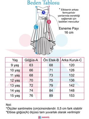 Meneviş Kol Detaylı Kuruklu Kız Çocuk Abiye ELBISE_MNVS0686