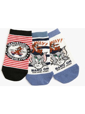 Koton 3'lü Tom ve Jerry Baskılı Çorap Seti Lisanslı