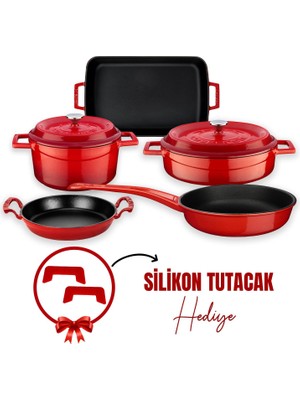 Lava Döküm 5x Trendy Serisi 8 Parça Tencere & Tava Seti