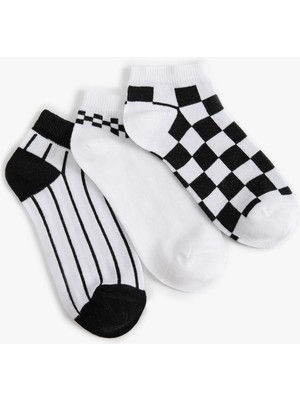 Koton 3'lü Desenli Patik Çorap Seti