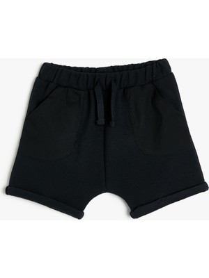 Koton Basic Şort Beli Bağlamalı Cepli Paraşüt Cep Detaylı