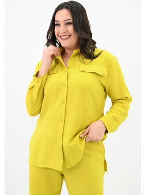 Koza Kadın Büyük Beden Gömlek Takım 8094-24