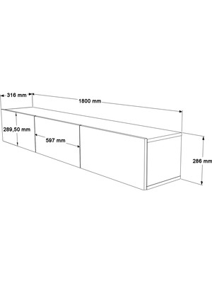 Robin Home Camelia Tv Ünitesi Uv Baskı 180CM Sepet-Beyaz