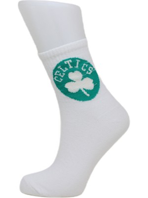 Look Socks Celtics Desenli Beyaz Kolej Çorap