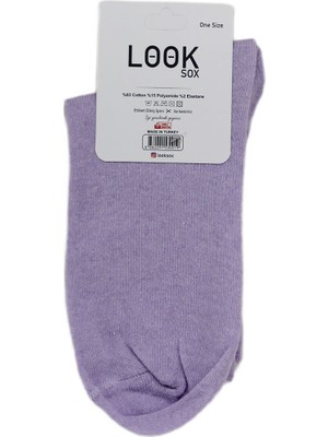 Look Socks Şaşkın Face Karakter Desenli Mor Kolej Çorap 3 Çift