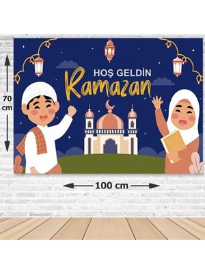 Parti Dükkanım Hoş Geldin Ramazan Afişi Çocuklar Için 70*100 cm