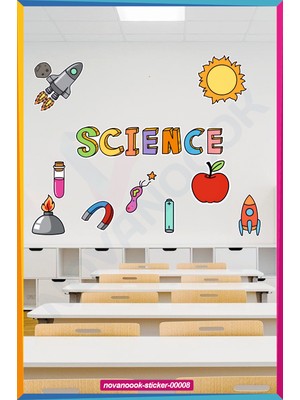 Nova Noook Bilim Okul Science Sticker Etiket (STİCKER-00008)