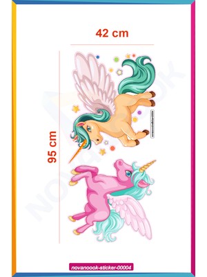 Nova Noook Çocuk Anaokulu Kreş Unicorn Tek Boynuzlu Atlar Sticker Etiket (STİCKER-00004)