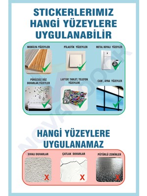 Nova Noook Çocuk Anaokulu Kreş Unicorn Tek Boynuzlu Atlar Sticker Etiket (STİCKER-00004)